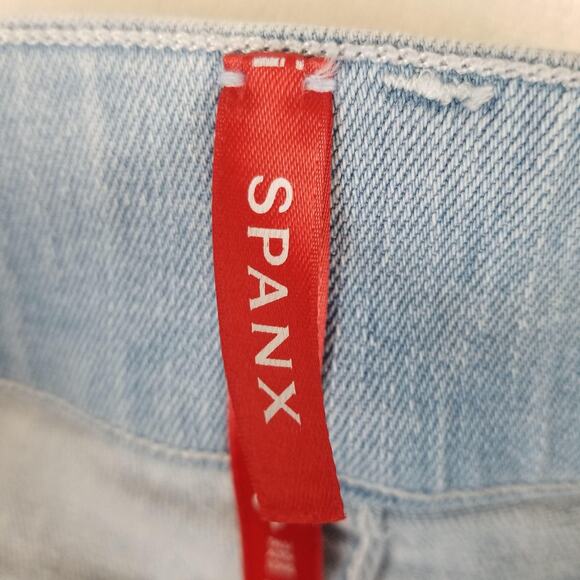 Spanx Jeans Womens Small Tall Light Wash Flare Pull On High Rise Stretch 20348T - Picture 6 of 11